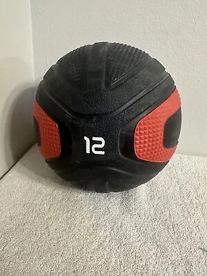 12 LB Rubber Medicine Ball Black And Red • $18.99