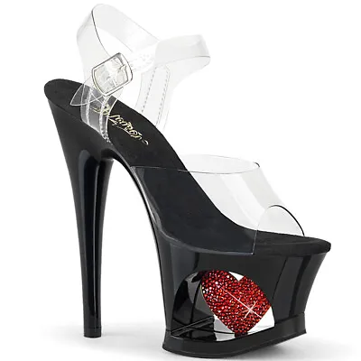 PLEASER MOON-708HRS Women's 7  Heel Cut-Out Platform Ankle Strap Sandal Shoes • $69.95