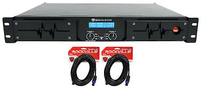 Rockville D12 5000w Peak/1400w RMS 2 Channel Power Amplifier Pro/DJ Amp+Cables • $284.95