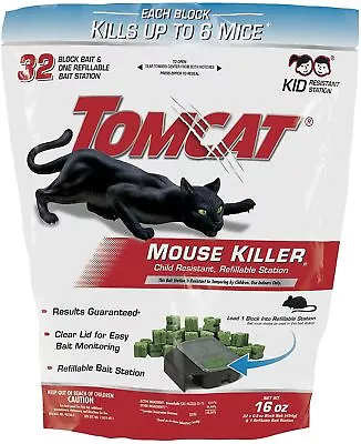 Mouse Mice Rat Killer 32 Blocks Bait Poison Rodent 1 Station Trap Control New • $25.99