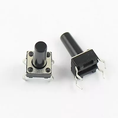 10Pcs Momentary Tactile Tact Push Button Switch 4 Pin DIP 6x6x12mm High 12mm • $0.89