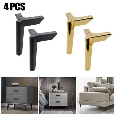 $37.85 • Buy 4 Pcs Metal Furniture Legs Modern Triangle Replacement Feet For Bed Sofa Cabinet
