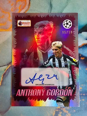 Anthony Gordon Newcastle United Auto /10 Topps Merlin Heritage UCC 2023/24 • £200