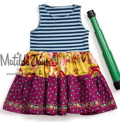 Matilda Jane Platinum Pink/Blue Character Counts Tiered Sara Top Size 10 NWOT • $44.95