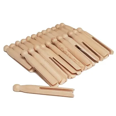 Traditional Wooden Dolly Pegs Cloths Washing Lines Natural Craft Beechwood Peg • £11.99