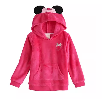 NWT Disney's Minnie Mouse Toddler Girl Plush Tunic Hoodie-Jumping Beans Size 3T • $9.95