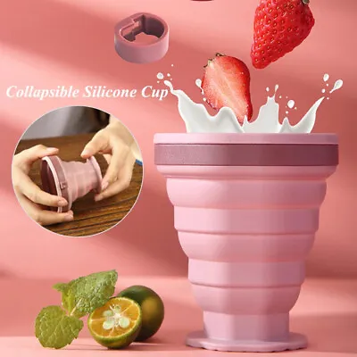 Portable Collapsible Silicone Cup Coffee Mug Reusable Travel Foldable Coffee Cup • £6.36