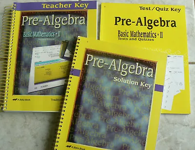 ABeka Pre-Algebra Teacher KeySolution KeyTest/Quiz Key 2nd Ed. • $18