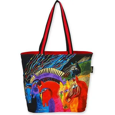 Wild Horse Of Fire Laurel Burch Large Canvas Shoulder Tote Bag • $40