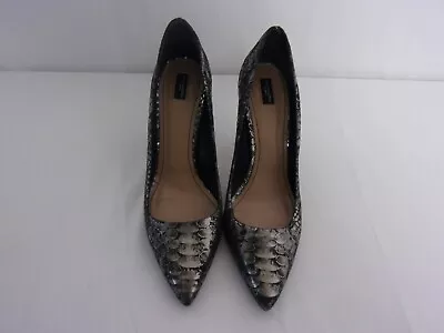 $10.77 • Buy Zara Slip On Pointed Toe 3.5  Pumps  SIZE: EUR 40   SILVER/DARK GRAY DESIGN