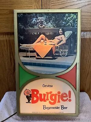 Vintage Cerveza Burgie Burgermeister Beer Light Up Sign • $400