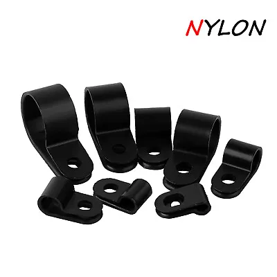 £1.91 • Buy P Clips R-Type Cable Clamp Nylon Plastic Black Hose Wire Electrical Fasteners