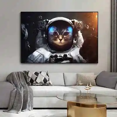 Abstract  Modular Pictures Brave Cat Space Astronaut Prints Canvas Poster • $7.79