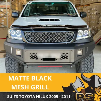 Matte Black Grille To Suit Toyota Hilux N70 2005 - 2011 SR SR5 MESH • $198