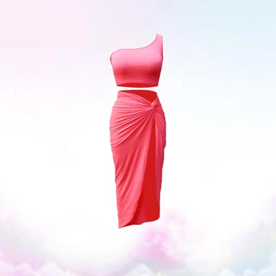 £25 • Buy  1 Set Of Plus-size Dress Pleated Solid Color Skirt Casual Suit Coat And Skirt