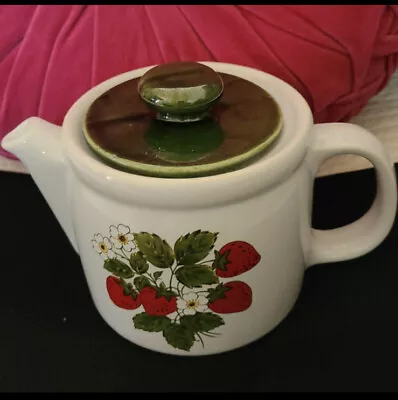 VINTAGE McCoy USA Pottery Ceramic Strawberry Tea Pot • $24