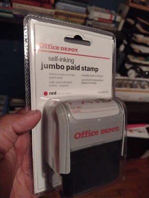 $7 • Buy Office Depot Self Inking Jumbo Paid Stamp