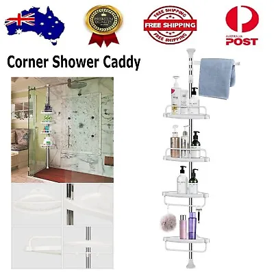 4 Tier Stainless Steel Shower Caddy Adjustable Bathroom Corner Shelf  Organiser • $28.99