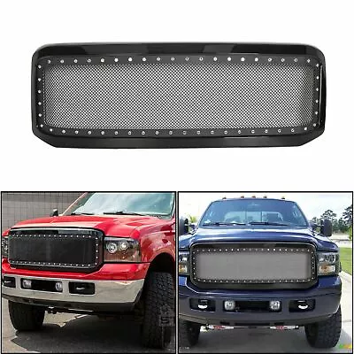 $2083.69 • Buy For 2005-2007 Ford F250 F350 Super Duty Gloss Steel Mesh Rivet Grill Grille