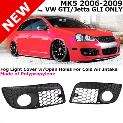 For 06-09 VW JETTA MK5 GTI GLI FOG LIGHT COVER GRILLE - PAIR- HONEYCOMB VENT NEW • $29.99