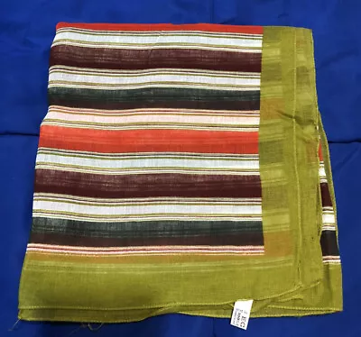 Vintage ECHO Scarf - Cotton - Multicolor Stripes - Made In Italy - 49  X 49  • $10.39