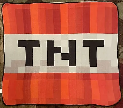 Official Mojang Minecraft 55  X 50   Soft Fleece Blanket Red Gray TNT • $18