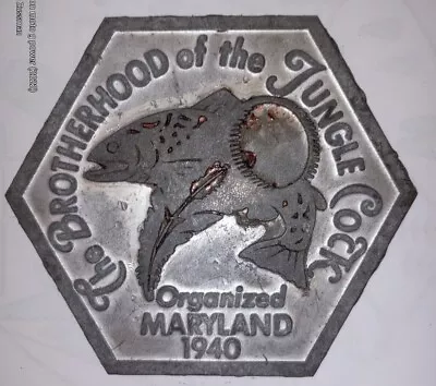 The Brotherhood Of The Jungle Cock Maryland 1940 Engraving Plate  Ooak 4.5   • $19.99
