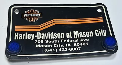 Harley Davidson MASON CITY IOWA Dealer Motorcycle License Plate Blue Reflectors • $4.99