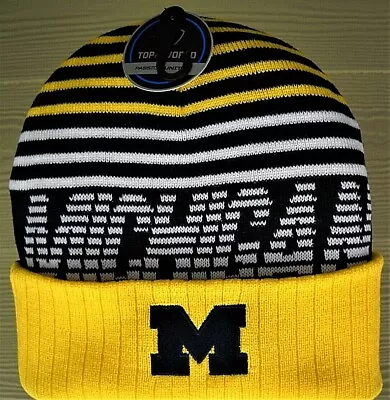 Michigan Um Wolverines Unisex Adult Knit Hat Cap With Embroidered M Logo On Cuff • $24.99