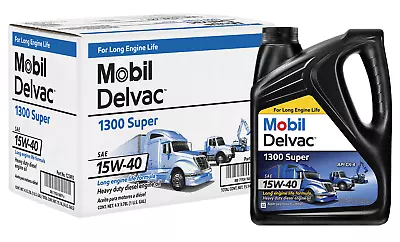 Mobil Delvac 1300 Super Heavy Duty Synthetic Blend Diesel Engine Oil 15W-40 1Gal • $38