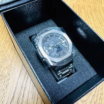 NEW CASIO G-SHOCK Black FULL METAL Silver Solar Watch Men In Box GM-B2100D-1AJF • $401.95