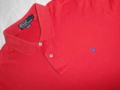 Men's Polo Ralph Lauren Red Short Sleeve Polo Shirt Size Large Pit To Pit 22  • £21.99