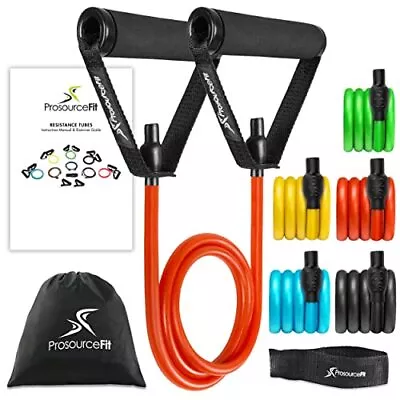 Tube Resistance Bands Set 2 - 20 LB With Attached Handles Door Anchor And Exe... • $43.24