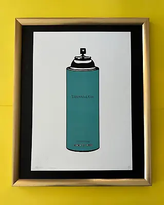 DEATH NYC Hand Signed LARGE Print Framed 16x20in TIFFANY SPRAY CAN MR.BRAINWASH@ • £241.05