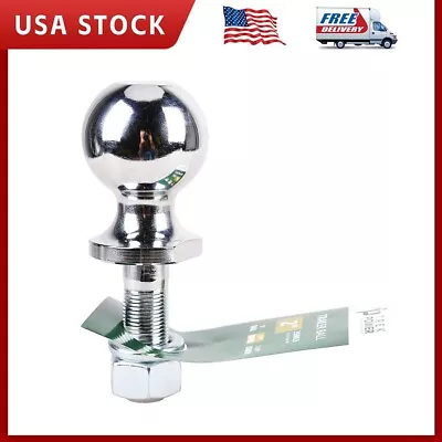 Chrome Trailer Hitch Ball 3500 Lbs 2-Inch Diameter 3/4 X 2-3/8-Inch Shank • $12.89