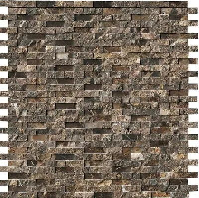 Emperador Splitface 12 In. X 12.75 In. Textured Marble Look Floor And Wall Tile • $10.50