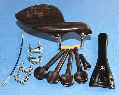 Natural Ebony Wood Viola Accessories Pegs Chinrest Endpin Tuners Tail Gut • $14.24