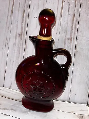 Vintage Wheaton Ruby Red Decanter Glass  Bottle 9” • $30