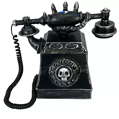 Animated Halloween Vintage Style Spooky Phone W/ Skeleton Hand & Hand Slides Out • $44.50