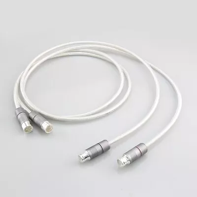 Pair Solid Pure Silver Conductor HiFi Audio XLR Balanced Cable Interconnect Line • £220