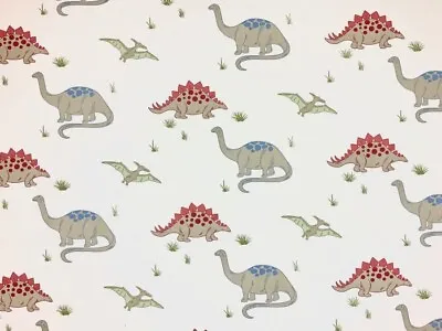 Laura Ashley Dinosaur Cotton Fabric Nursery Curtains Upholstery Material Per M • £6