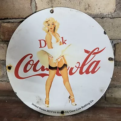 Old Vintage Coca-cola Porcelain Beverage Soda Gas Station 12  Sign Coke Cola • $149.99