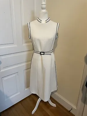 Vintage A L'AIGLON Original 60s- 70s White & Black Dress Size 12 • $95