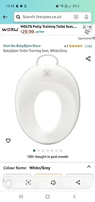 BabyBjorn Toilet Training  Seat Secure Seating From 2 Years White/Grey New • £10