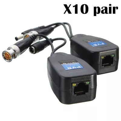 20pcs CCTV Coax BNC Video Power RCA Audio Connector Balun Transceiver To CAT5e 6 • $49.40