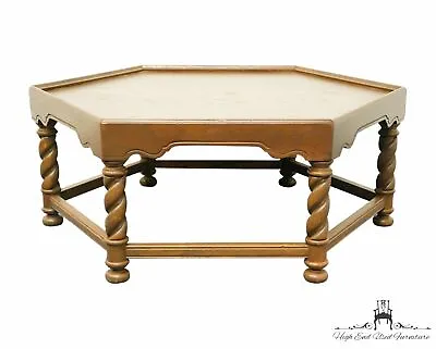 ETHAN ALLEN Royal Charter Oak 44  Hexagonal Accent Coffee Table • $281.59