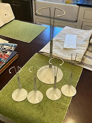 Kaiser Lot Of 5 White Adjustable Doll Stands. One 14 Inch Stand. • $29.95