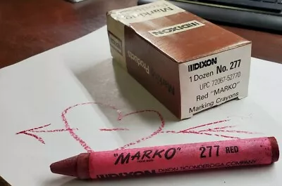 NEW DIXON Long- Lasting Marking Crayon - 5  X .056  CRAYON SIZE RED WAX-1 DOZEN  • $9.54