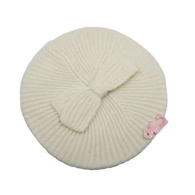 Kate Spade Cream Cable Knit Beret Half Bow Wool Blend New • $38.89