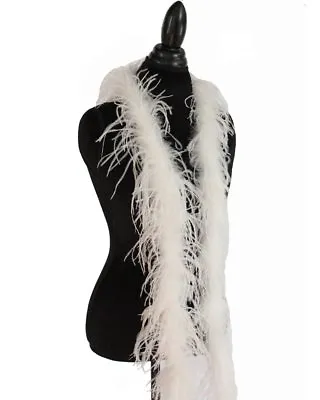 $45.95 • Buy Ivory / Cream 1ply Ostrich Feather Boa Scarf Prom Halloween Costumes Dance Decor